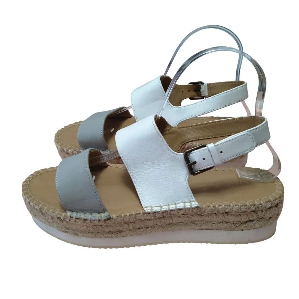 Soludos Women's Size 8 Ali Sport Sandals Leather Slingback Platform Espadrilles